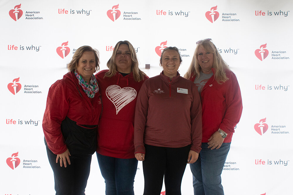 AHA Volunteers:(l. - r.) Senior Communications Manager Katherine McCarthy, Director of Business Operations Colleen Begner, Development Director Valerie Ubriaco, Development Director Kim Sheedy. All are staff of the American Heart Association.